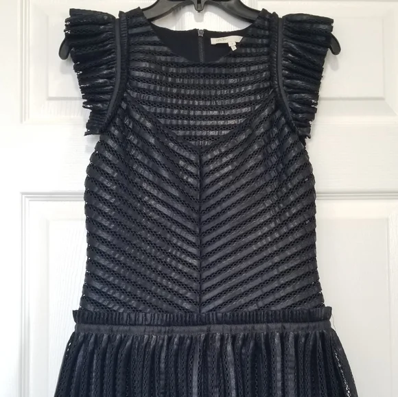 Maje Remony Black Tiered Mini Dress Size 3 - Picture 5 of 15